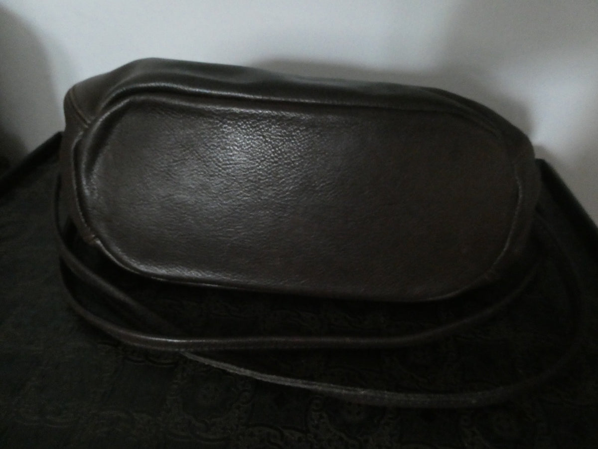 Vintage AMANN Brown Genuine Leather Shoulder Crossbody Bag Large 12x8x5 "1990s"