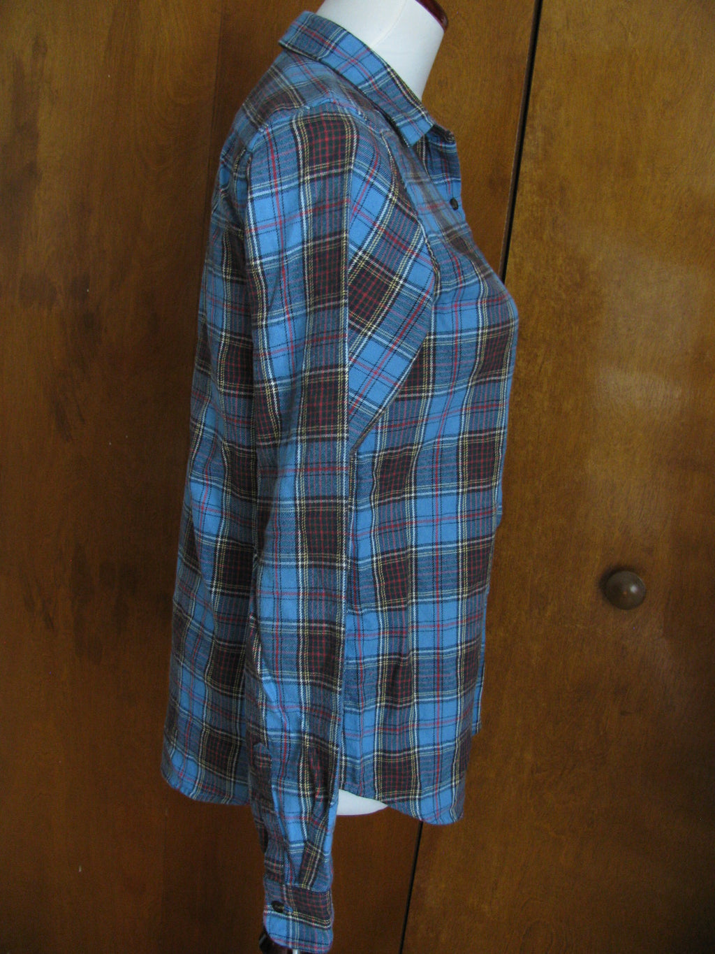UNI QLO women’s flannel check long sleeve shirt Small