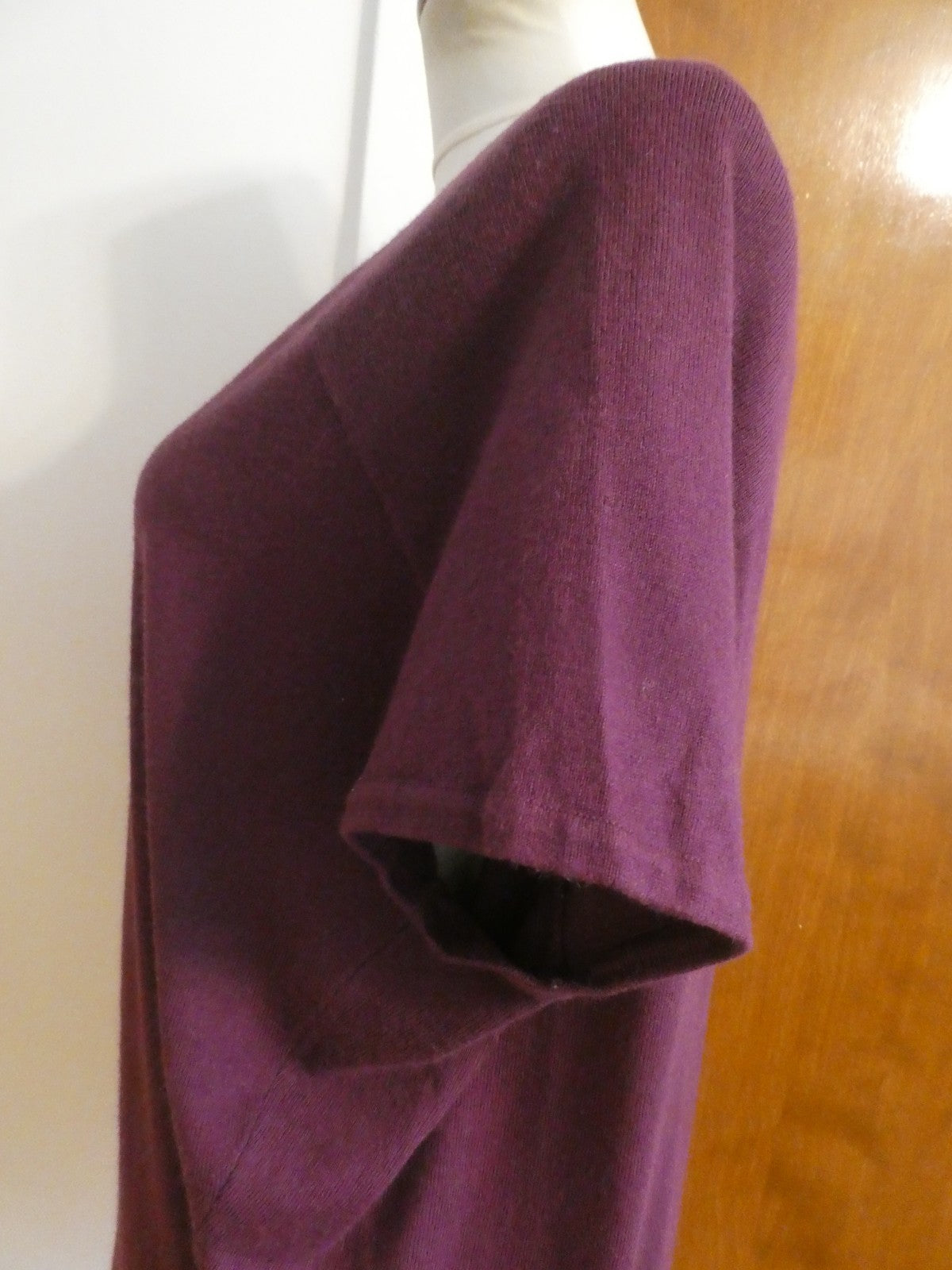 REMAIN Women's Sweater Asymmetrical Eggplant Detailed Size Large