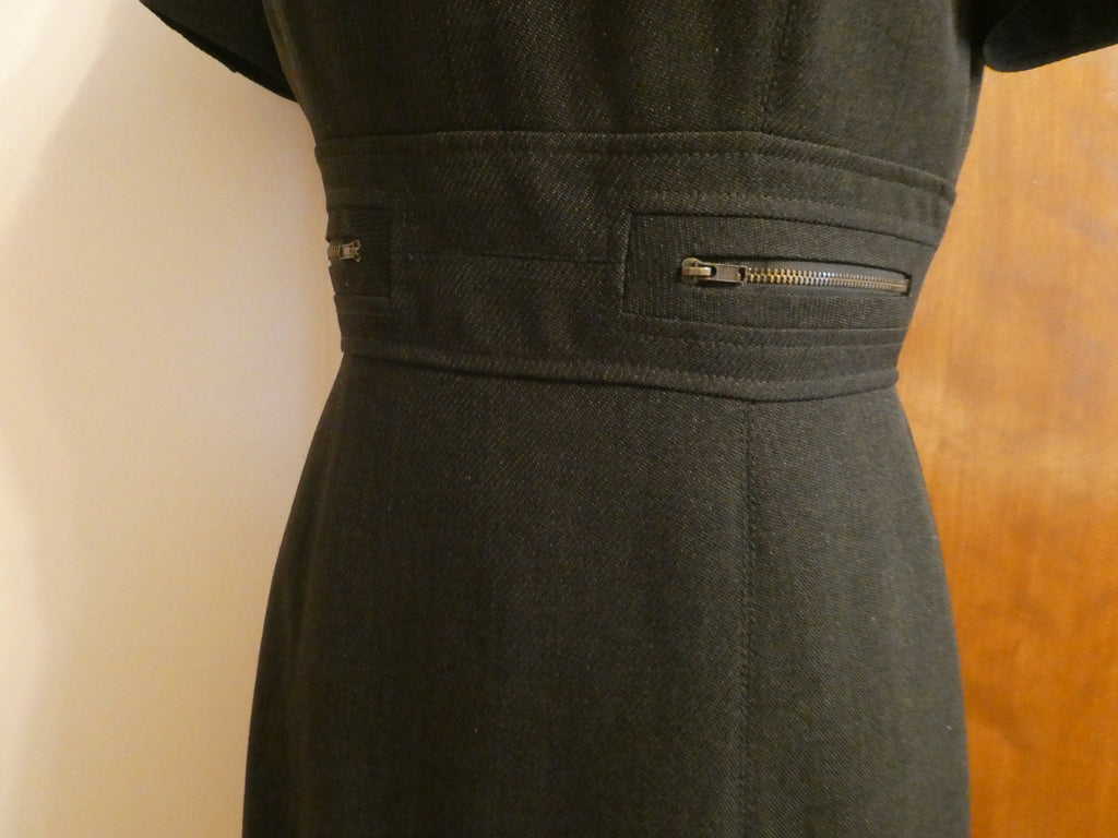 Tahari Arthur S. Levine Women Dark Brown Sheath Dress Lined Slit Back Slit SZ 4