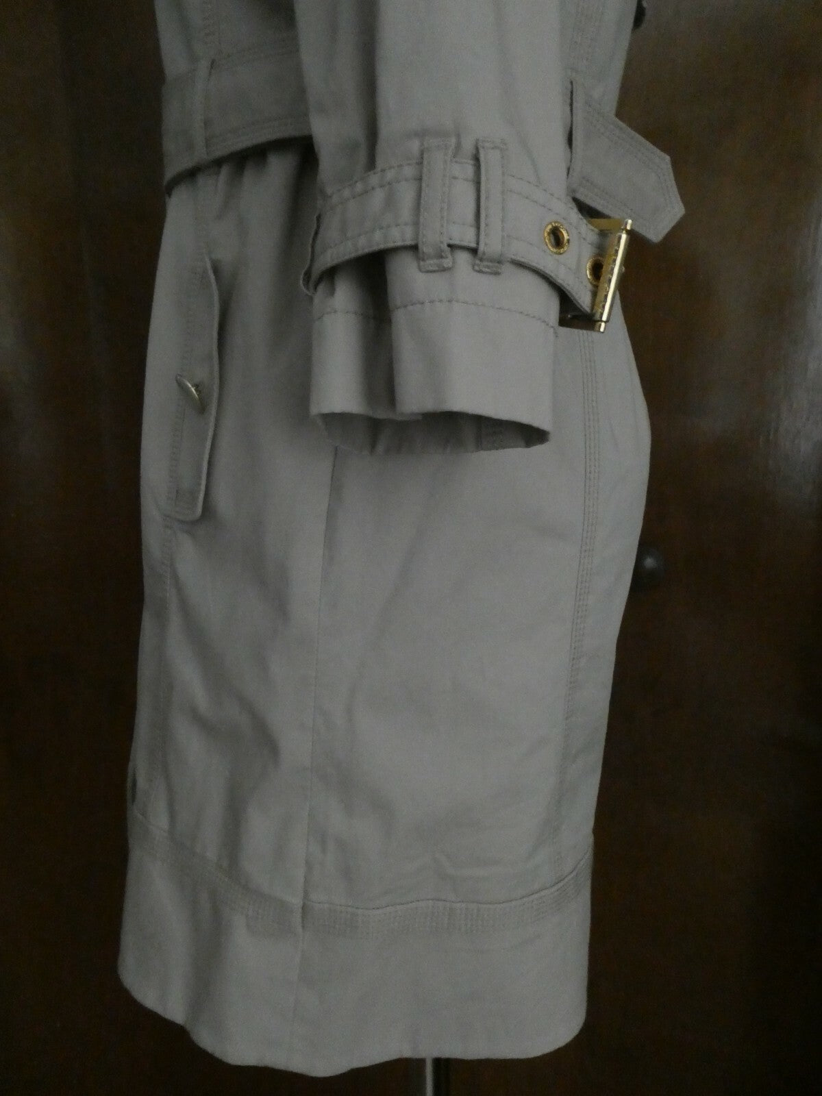 Juicy Couture Women's Beige 3/4 Sleeve Belted Double Breasted Trench Coat Small