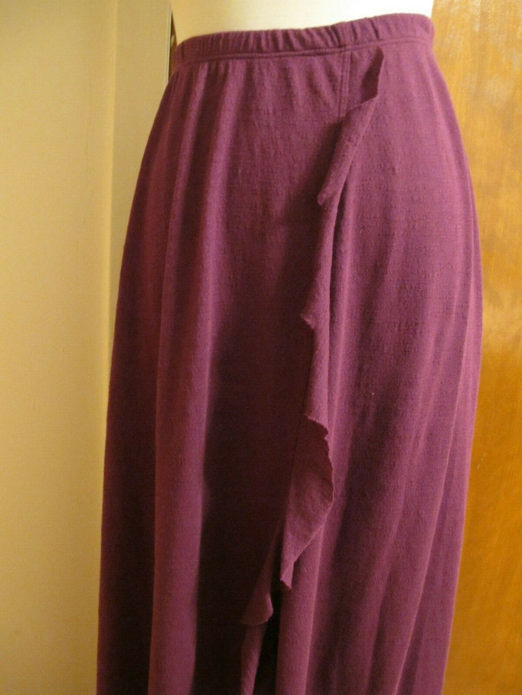 Free People Women's Plum Berry Detailed Long Soft Cotton Polyester  Skirt Small 