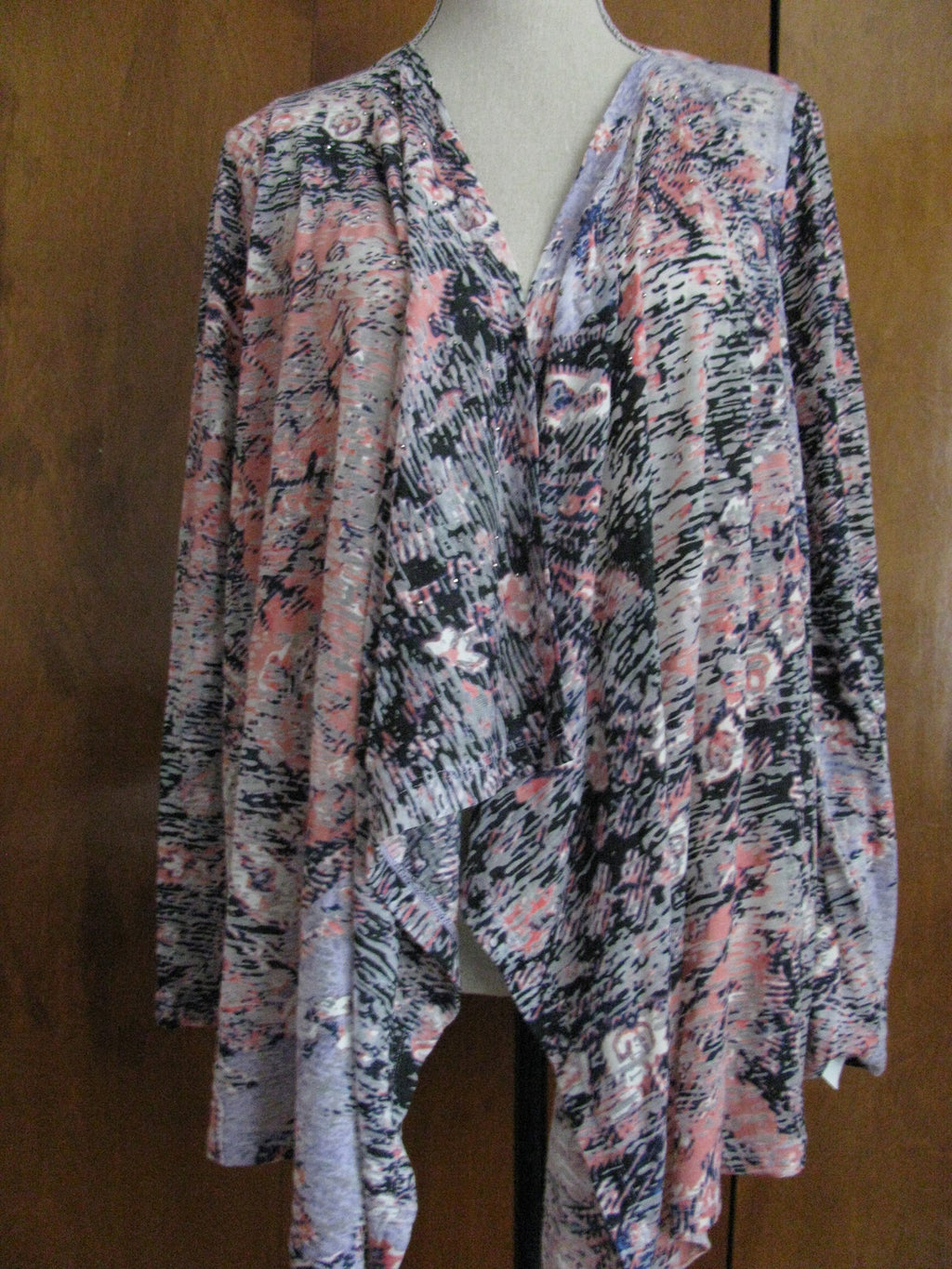 Calvin Klein women salmon combo lightweight soft embelished cardigan New