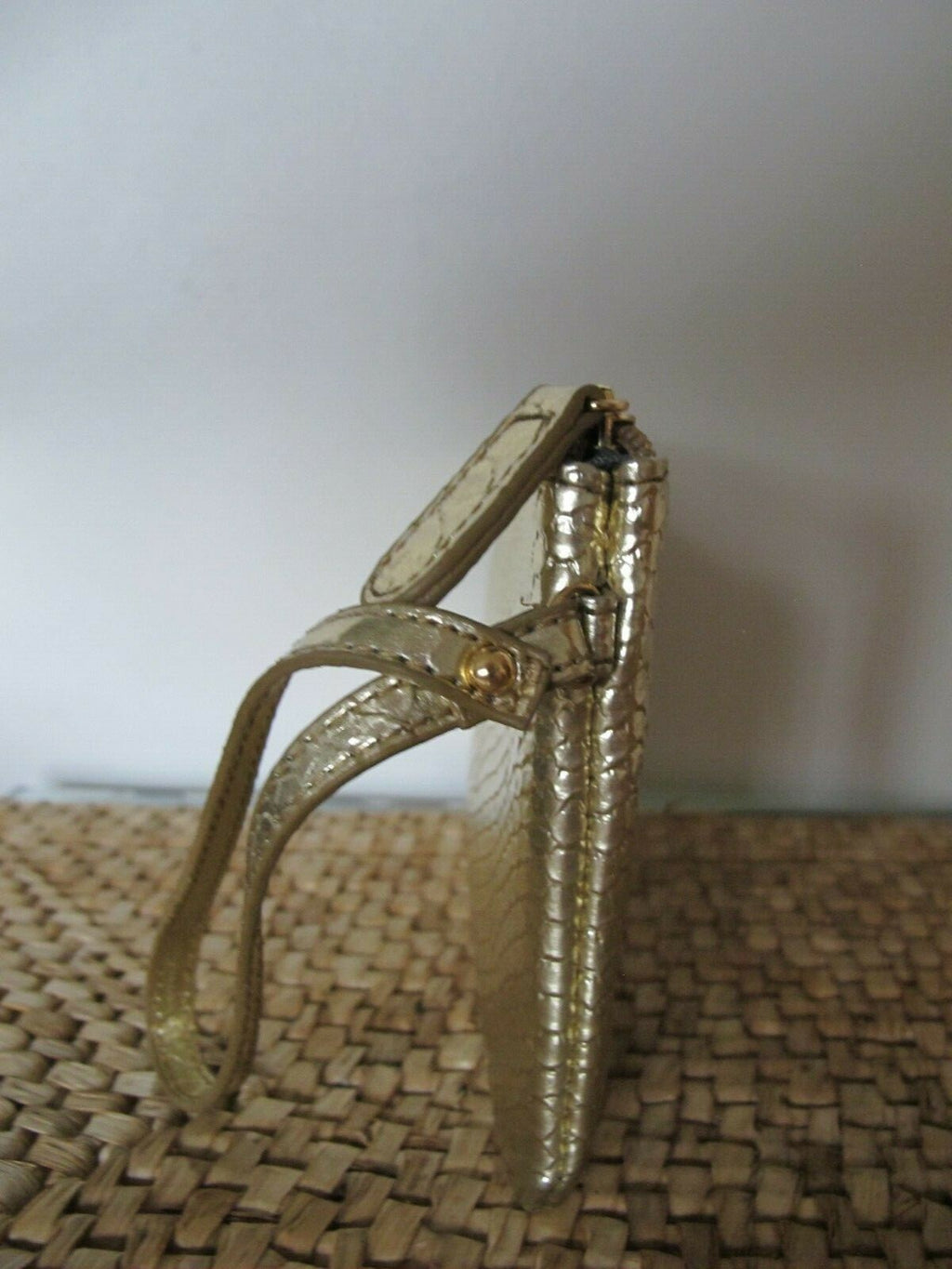 Sharif Since 1827 Gold Makeup Bag Wrist Strap