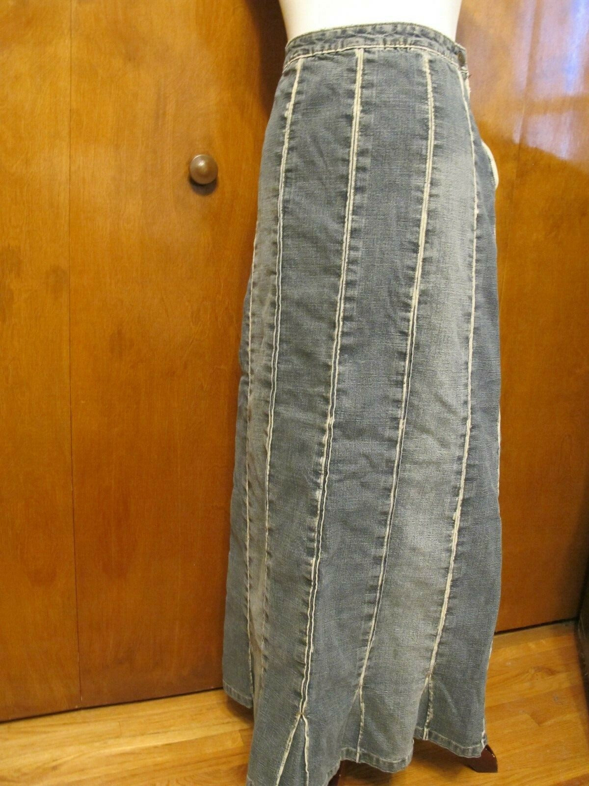 London Collection Women’s Denim Blue Fitted Skirt Size 38 USA 6 Pre Owned