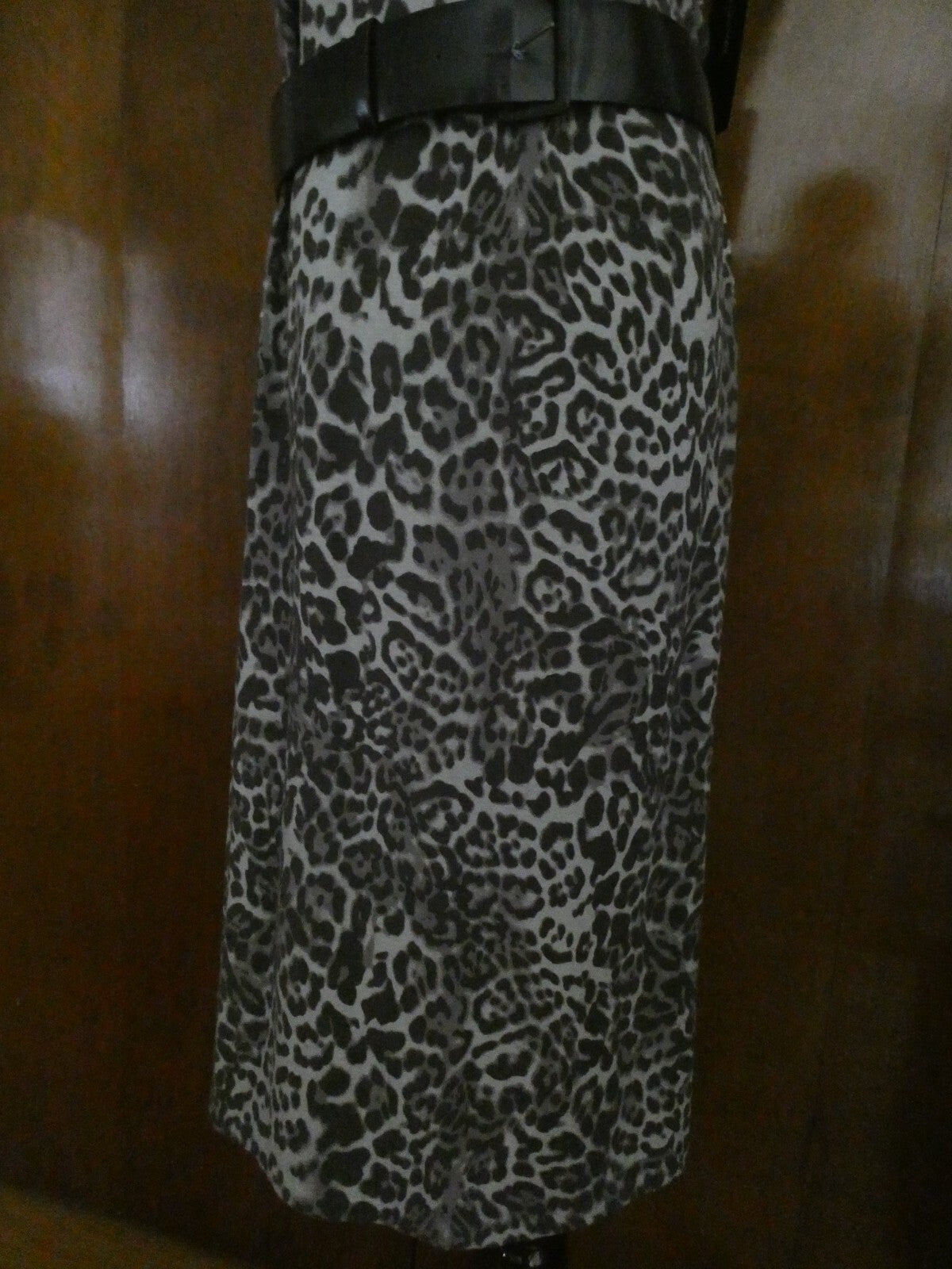 Jones New York Collection women's brown multicolor sleeveless belted dress Large