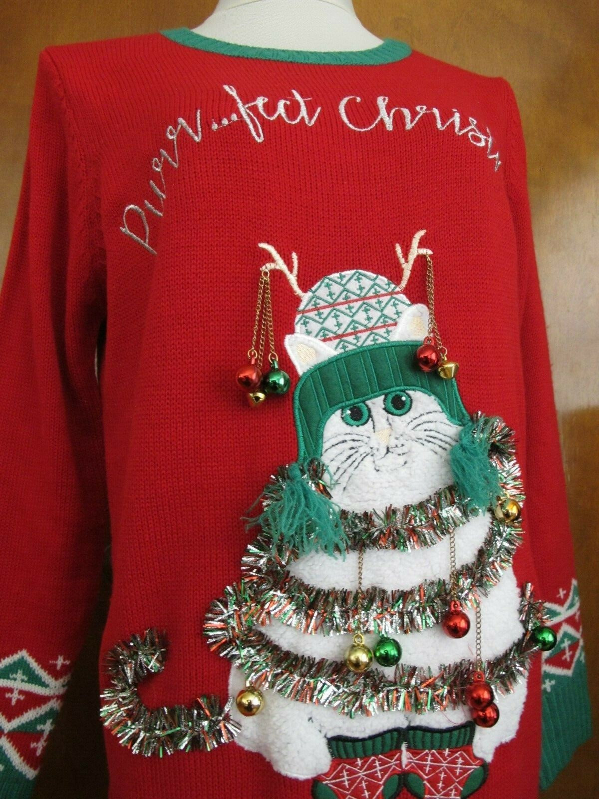 Reference Point Women's Red Christmas Sweater Dress Large
