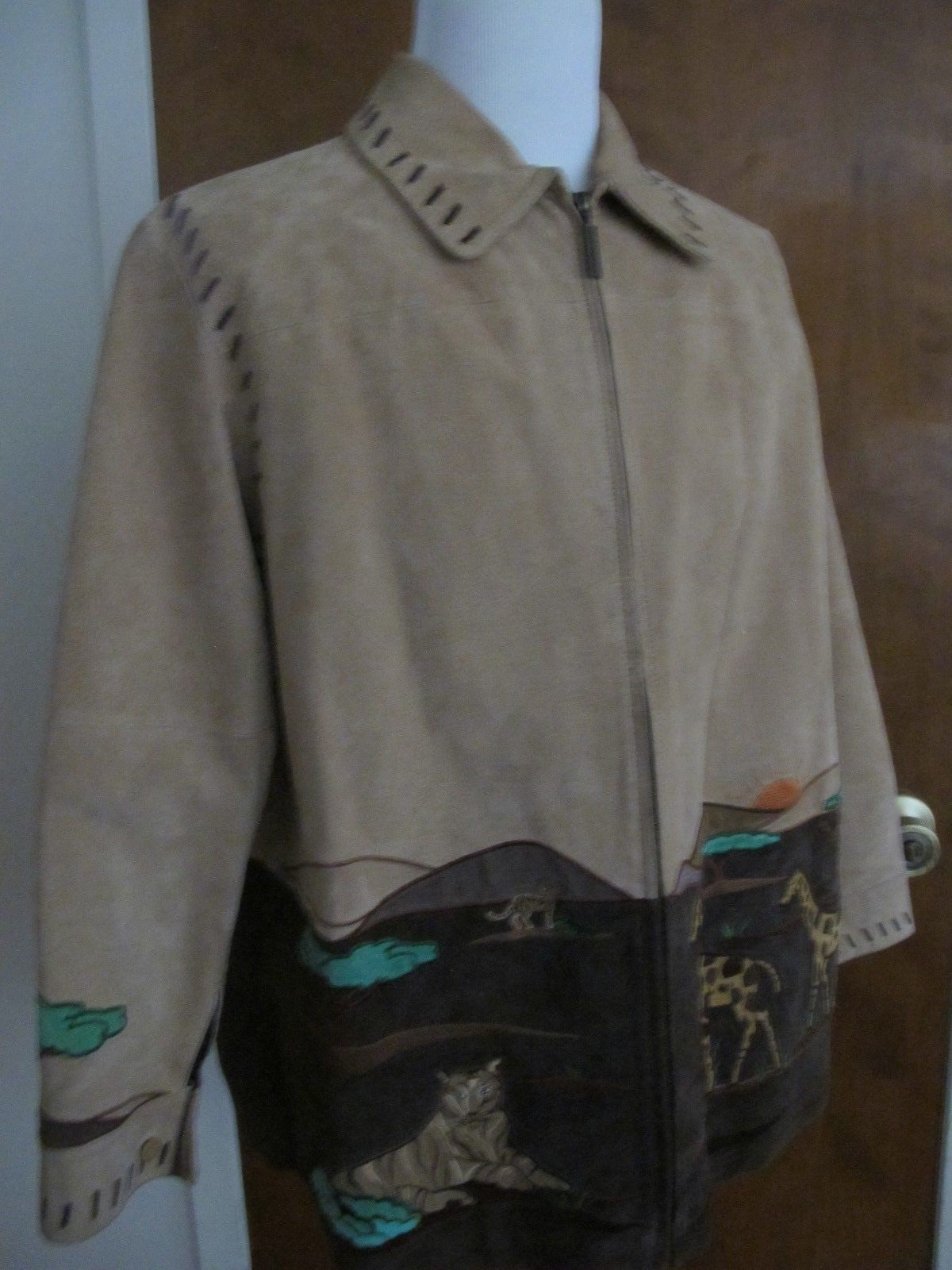 The Quacker Factory Jacket Women's Multi-Color Animal Print Leather Size 1X