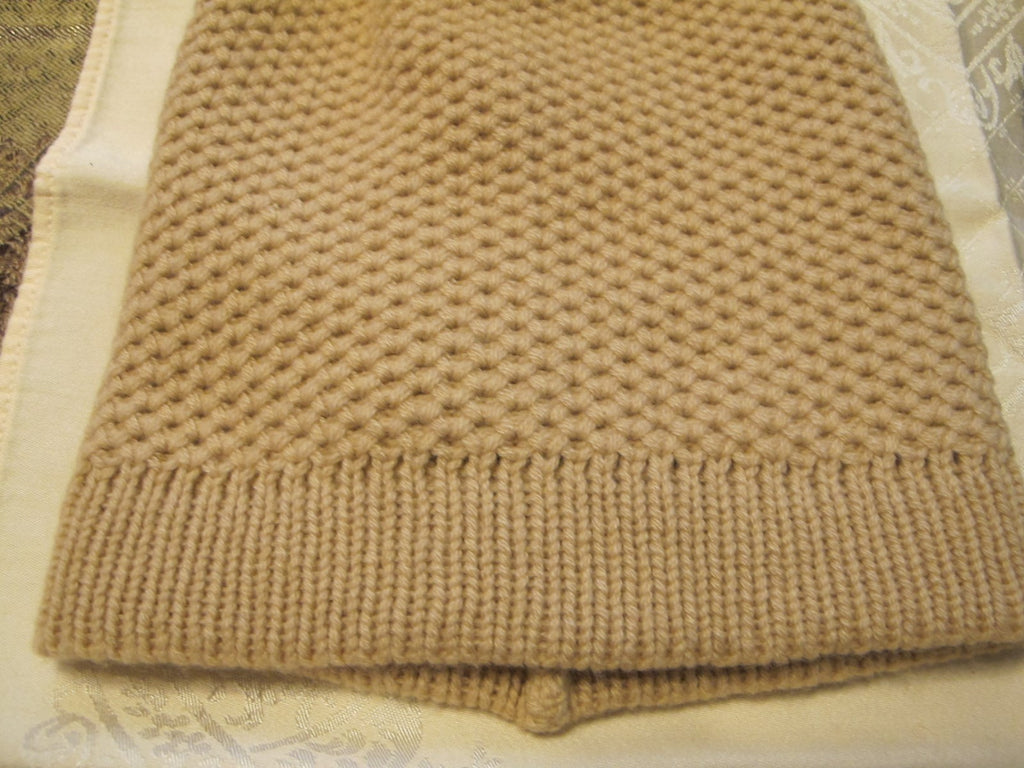 Raffaello Bettini Beige Cashmere Women Real Fox Fur Dyed Pom Pom Hat 