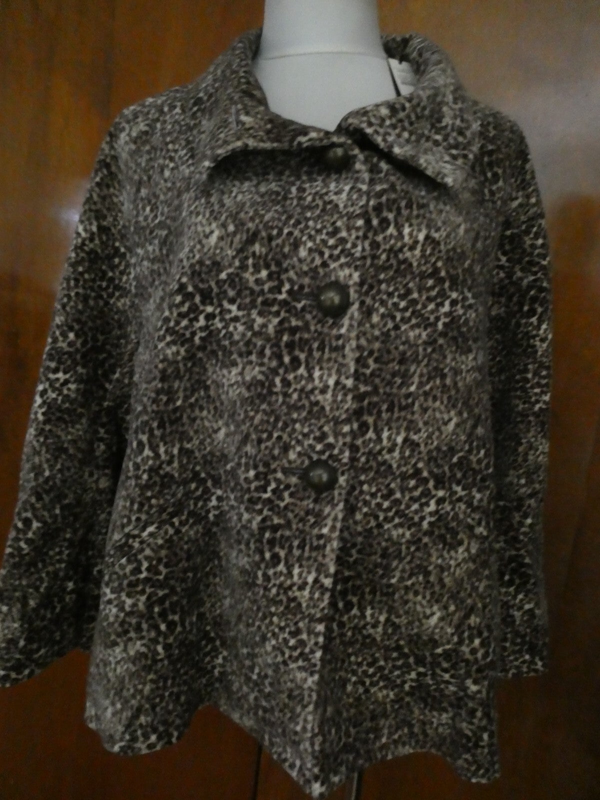 TALBOTS Women’s Multicolor 100% Cotton Velour Jacket Blazer Stand Collar Size 16