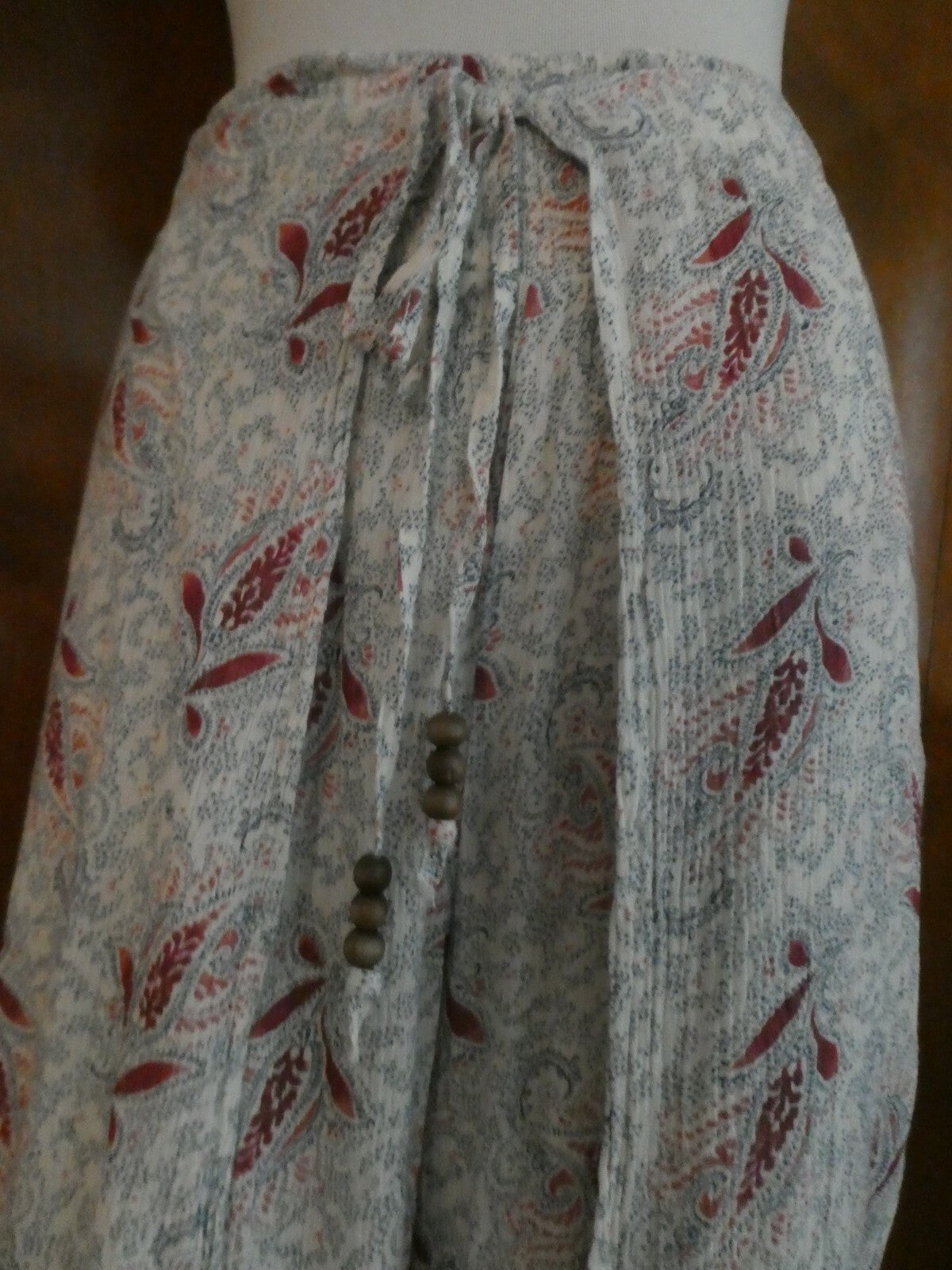 Denim & Supply Women’s Gray Floral Cotton Wide Leg Pants 