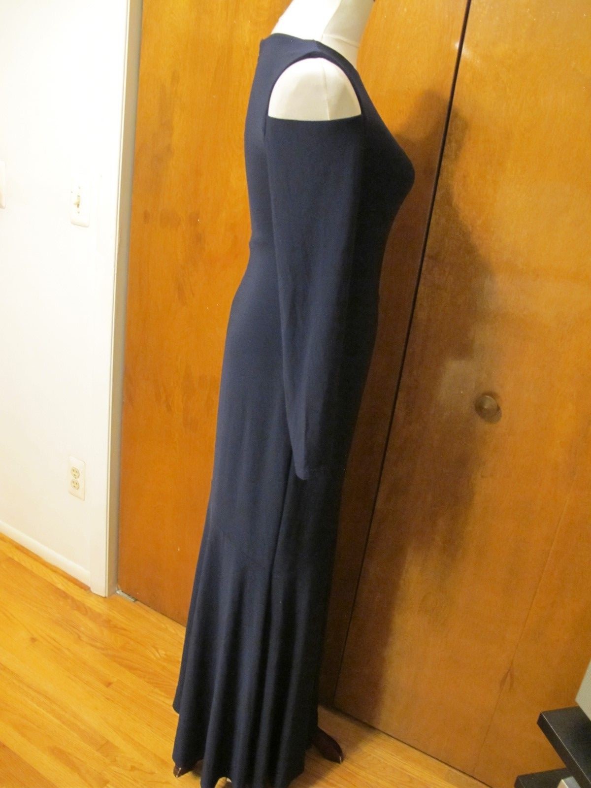 Lauren Ralph Lauren Women Navy Lined Evening Maxi Cutout A-line Dress New