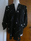 Lush women's black multicolor 3/4 sleeves top size Medium