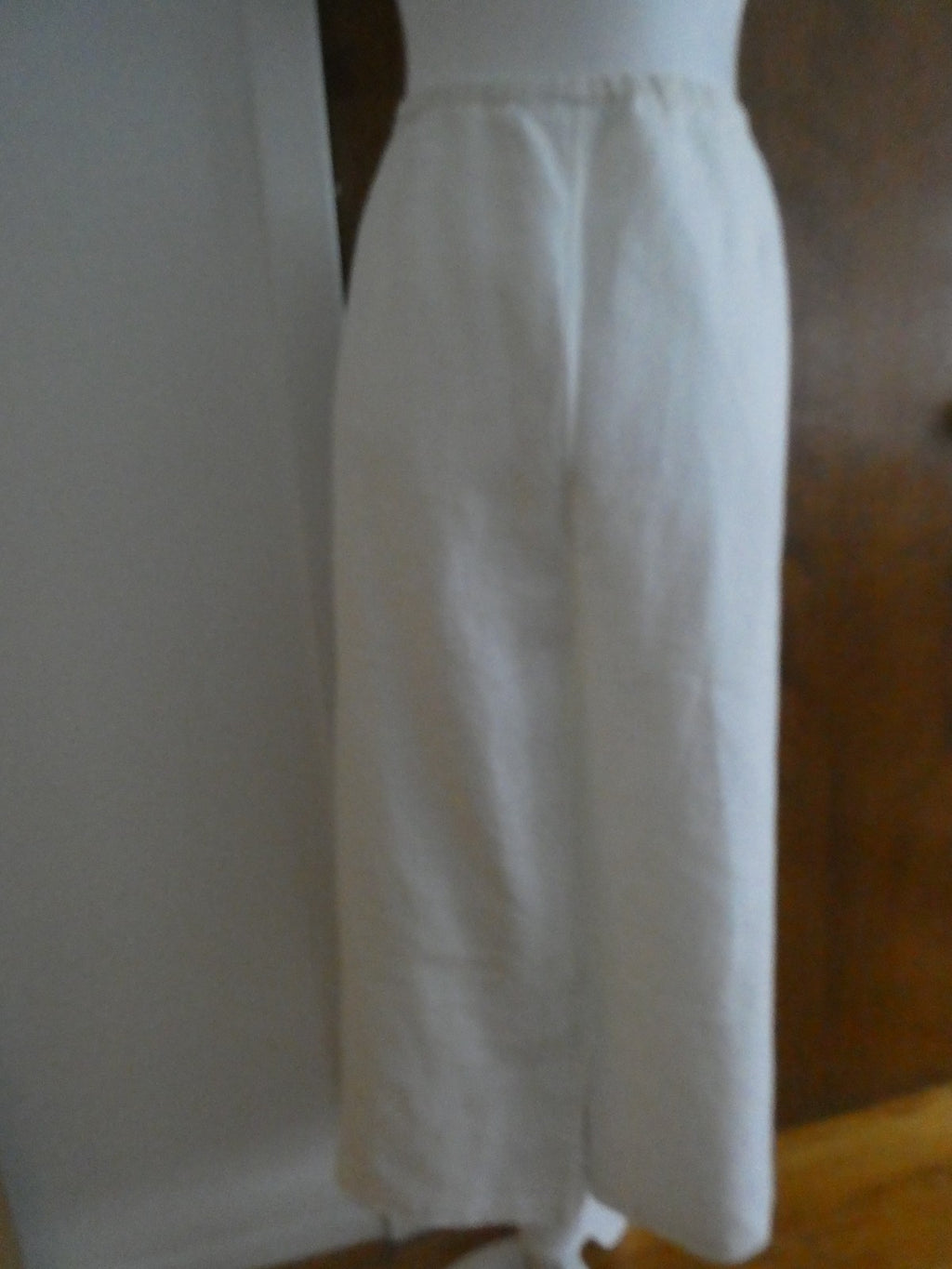 M Collection 100% Linen Pants Women Size 14 White Wide Leg Fully Lined NWT