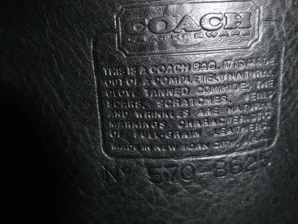 Vintage Authentically Coach Briefcase/ Tote Black Glove-Tanned Leather 570-8625