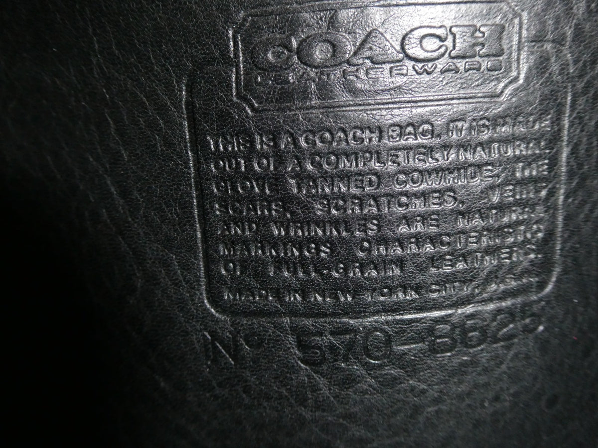Vintage Authentically Coach Briefcase/ Tote Black Glove-Tanned Leather 570-8625