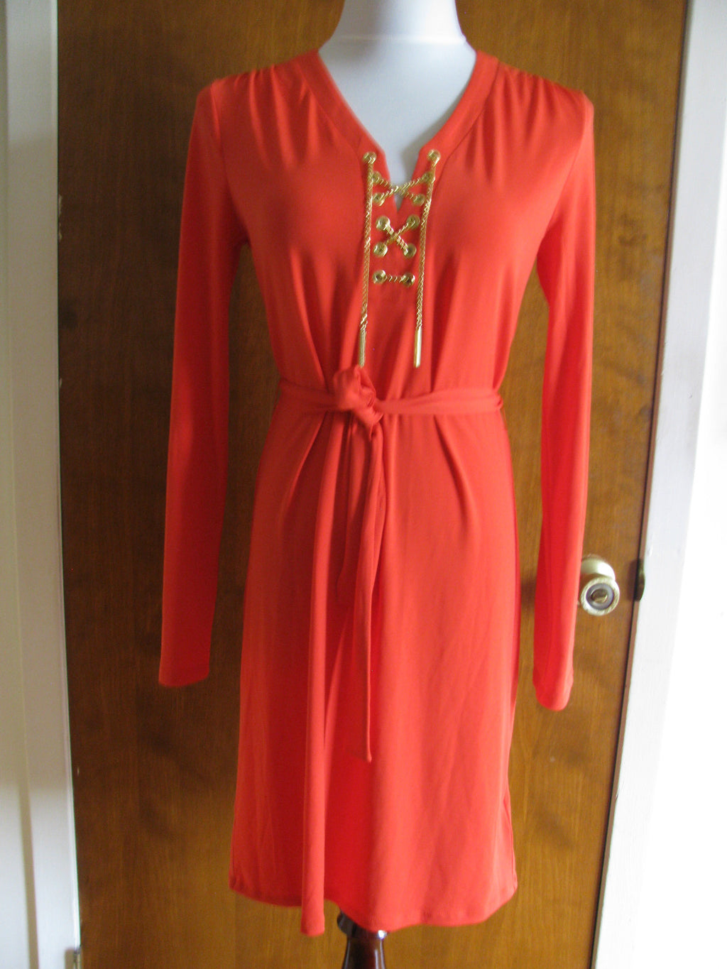 Michael Kors women’s long sleeves red dress