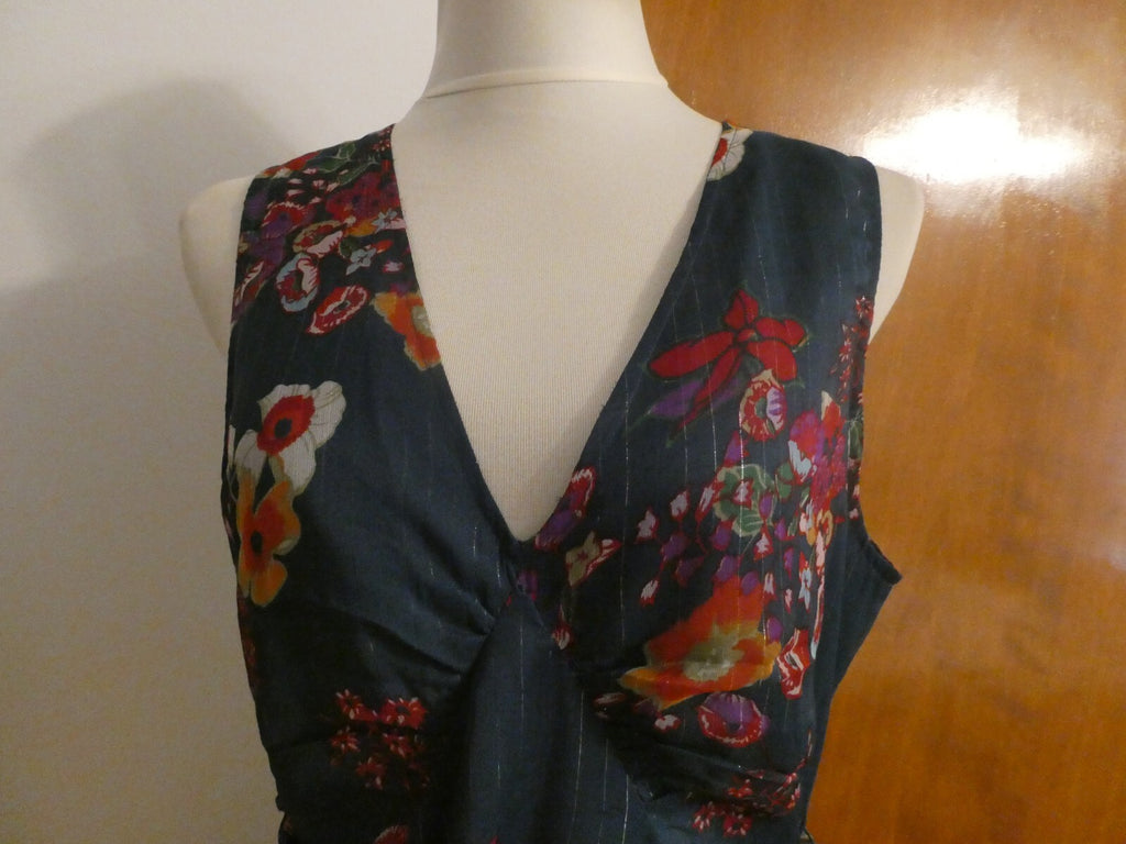 Walter Baker Teri women’s blue floral pleated lined evening dress size 10