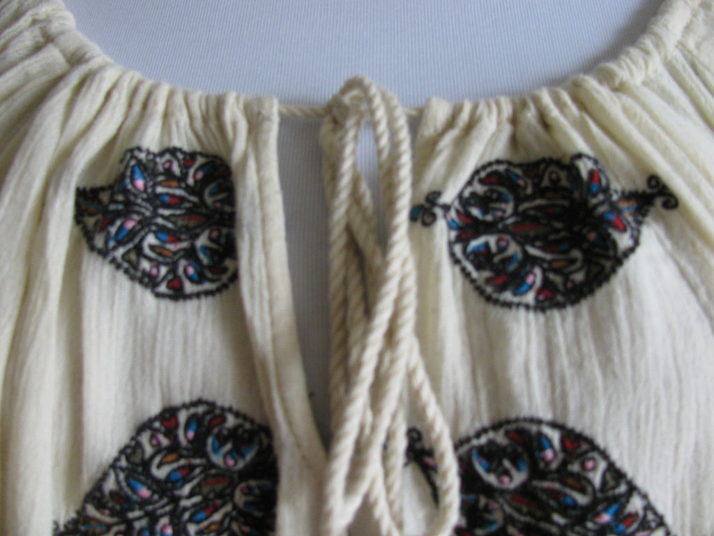 Denim & Supply women's ivory cotton embroidered top medium 