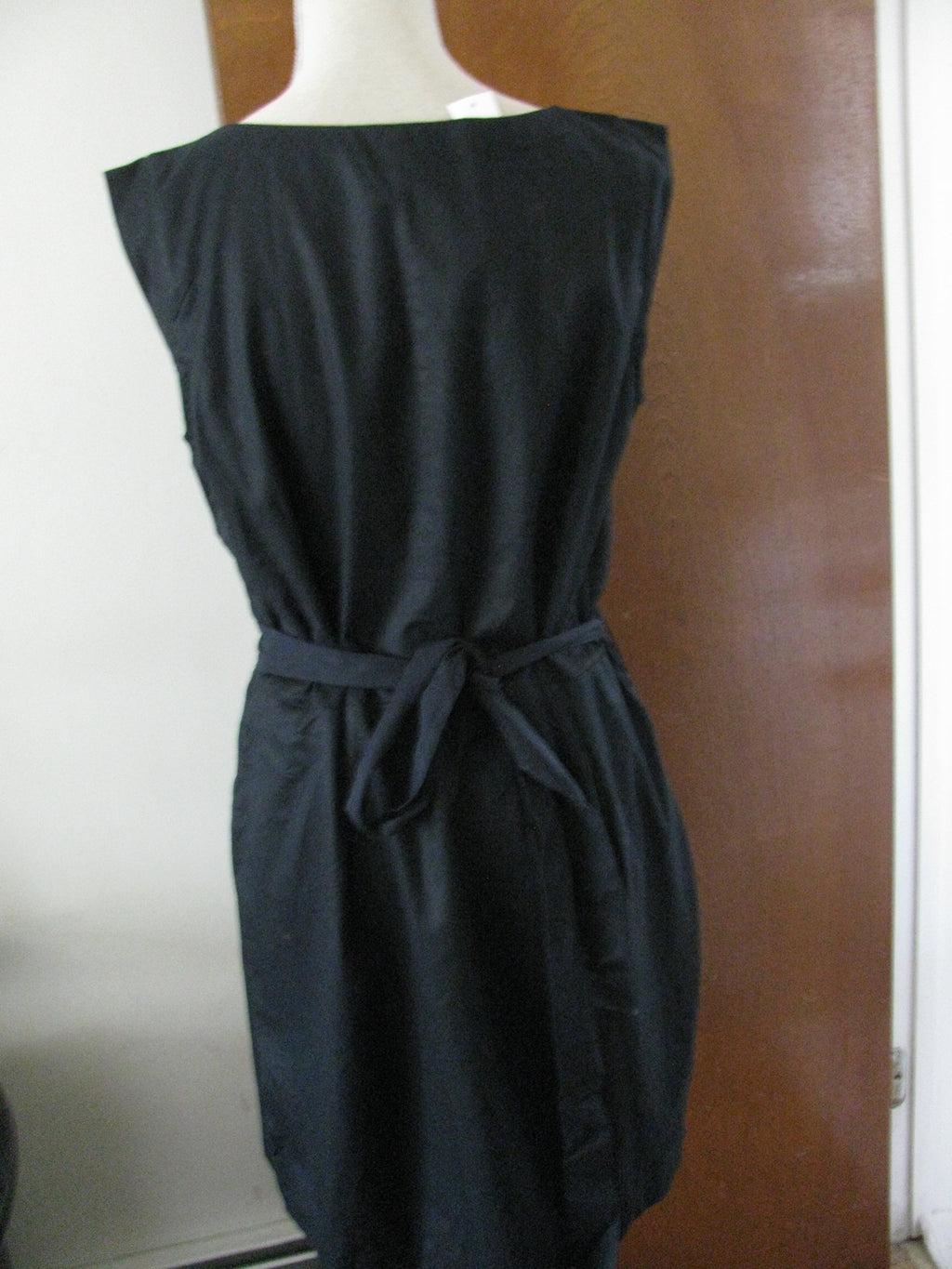 Gap Women's Black Gray Tencel Cotton  Cascade front dress Size 12 New