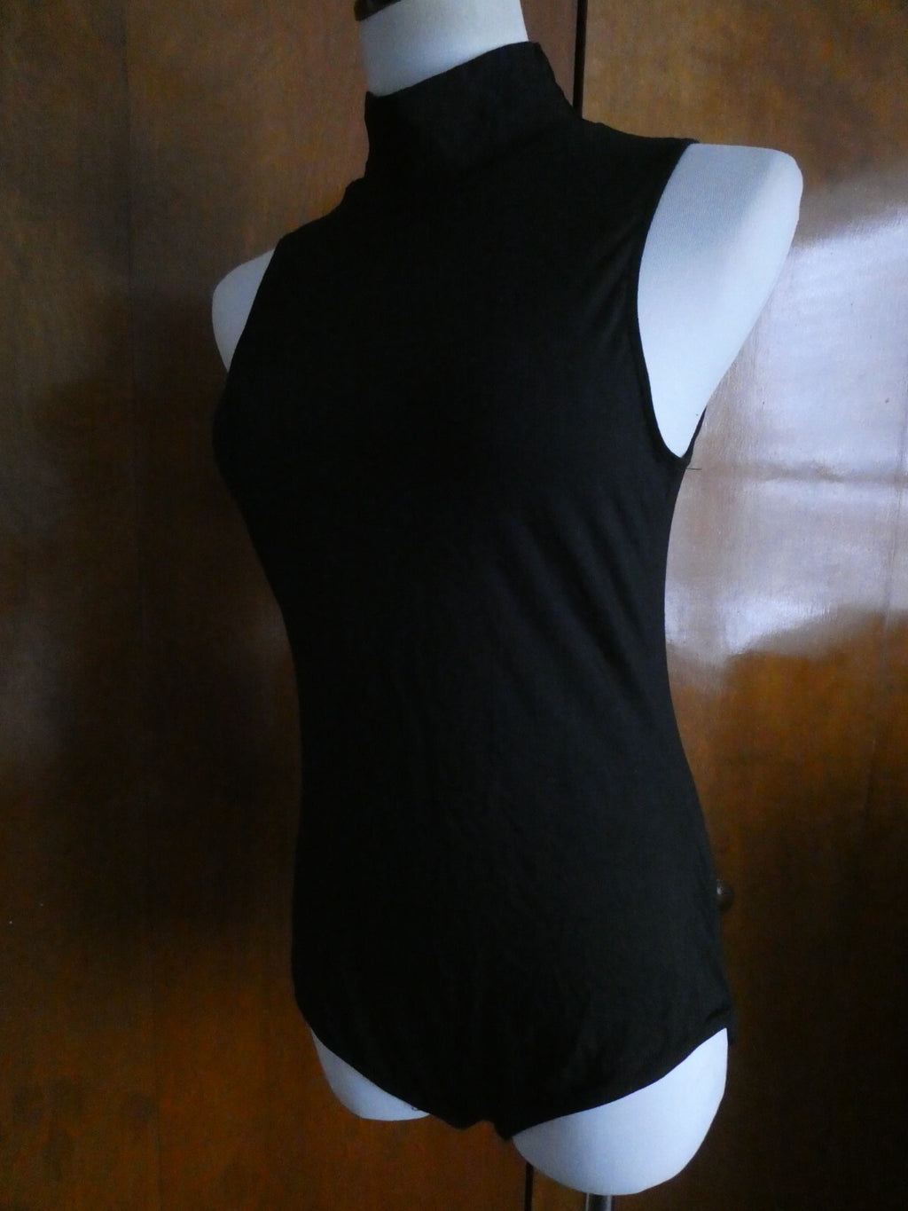 Anthropologie little black bodysuit women's rayon size Large