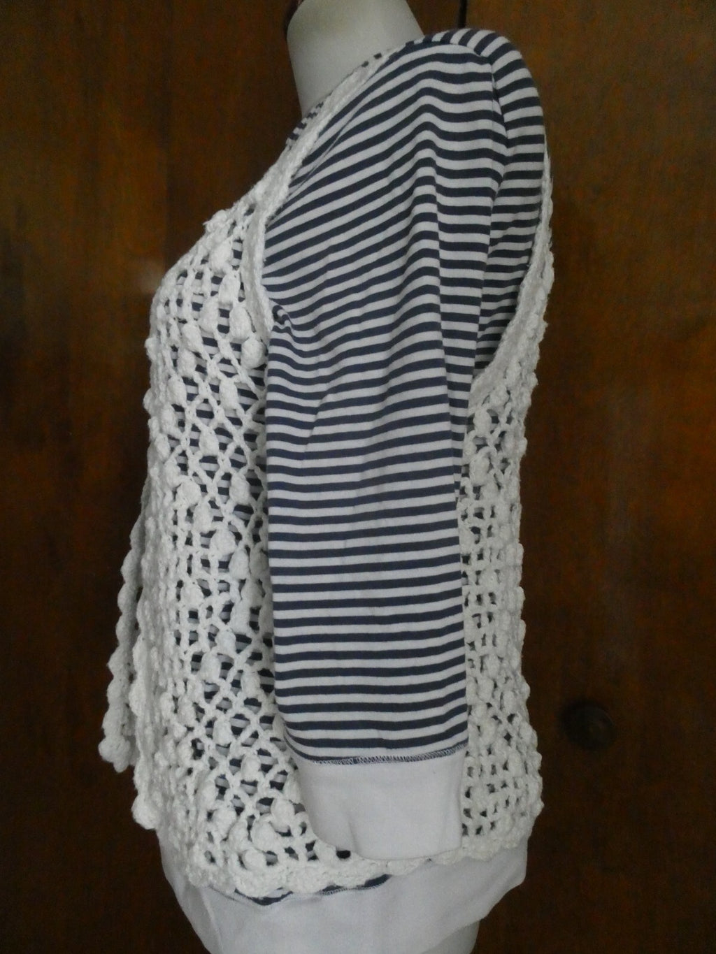 Juicy Couture women's crochet cotton/ white stylish open front cardigan Medium