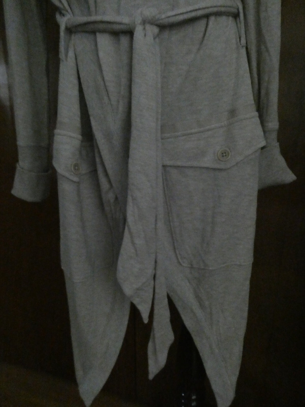 Juicy Couture Women's Beige Soft Modal/Cotton Wrap Long Jacket Cardigan Xlarge 