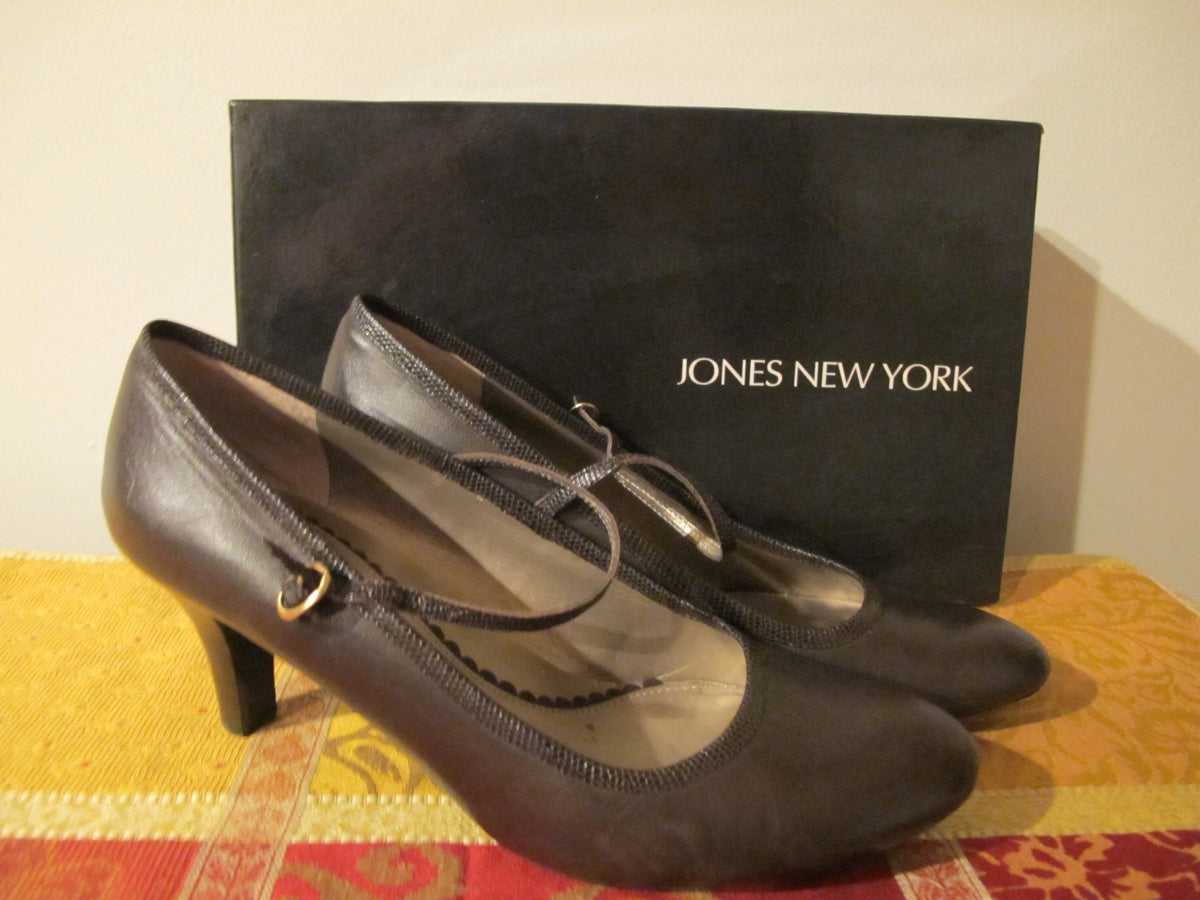 Jones New York Women’s Brown Leather Ankle Strap Shoes Size 7.5