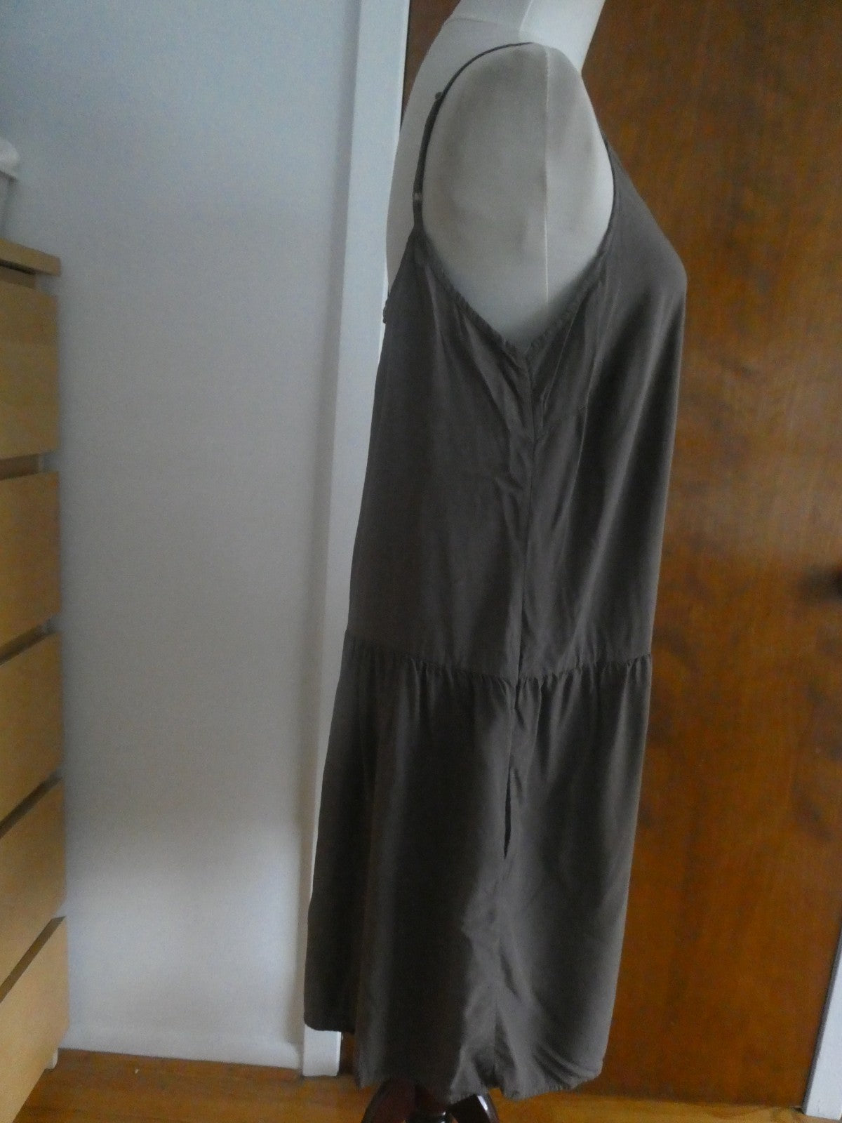 Unit QLO women's light brown 100% rayon summer dress size Large