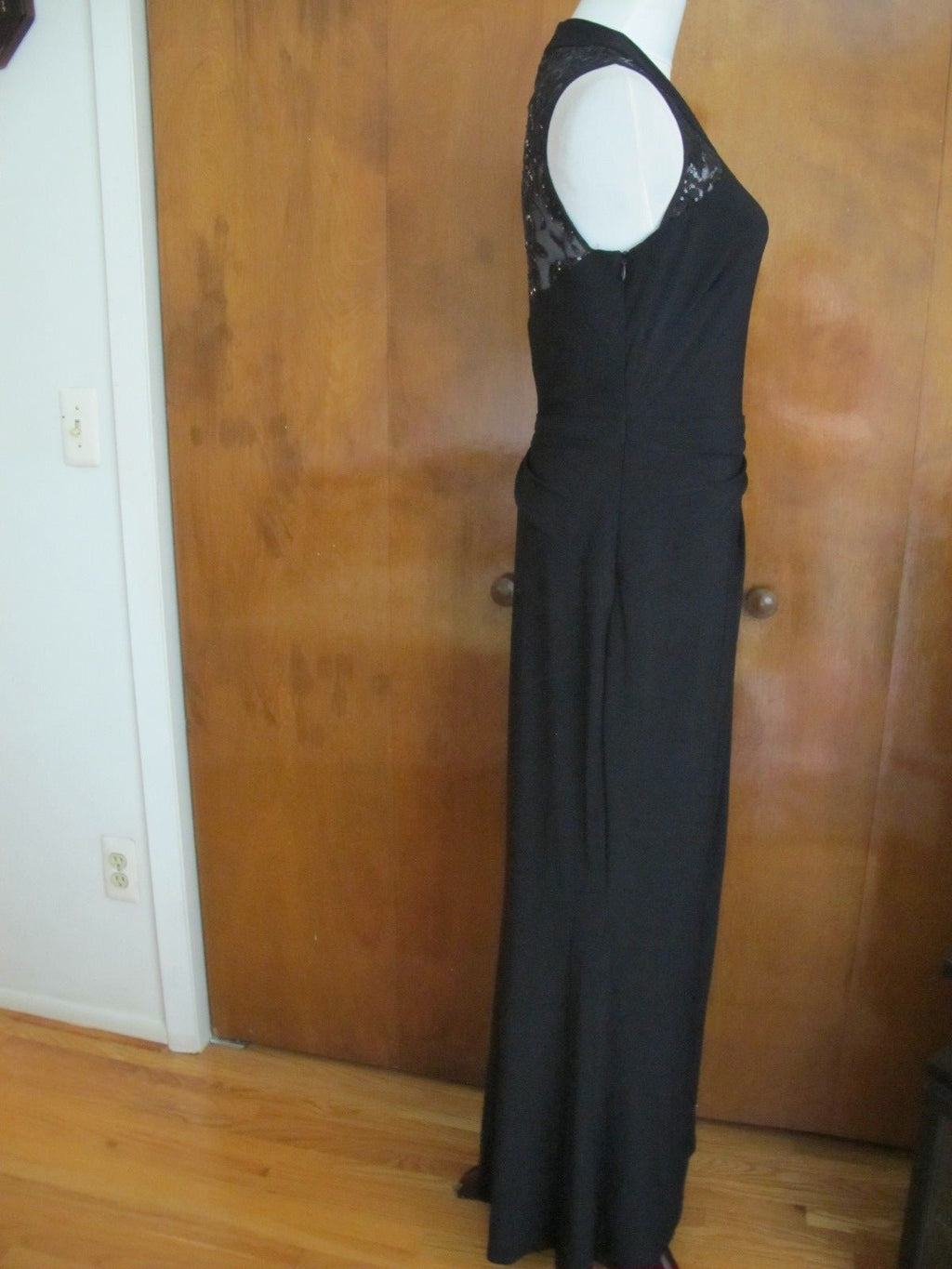 Lauren Ralph Lauren Women’s Black Evening Maxi Sequined Mesh Dress New