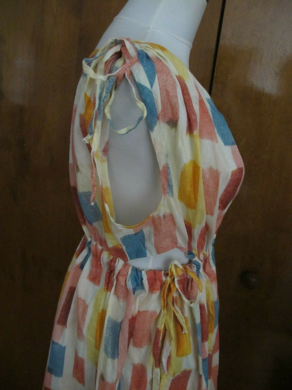 Anthropologie Lilka women’s multi-color cotton drawstring dress (run big)