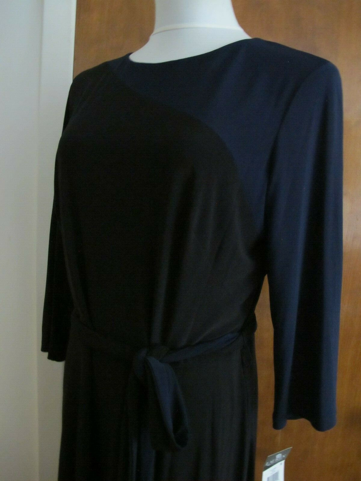 Ralph Lauren women’s  A-Line black navy long sleeves dress size 16 new
