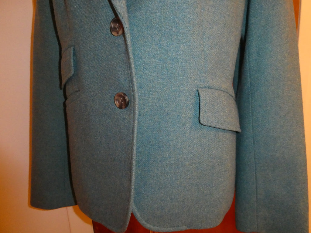 Talbots Women’s Blazer Size 8 Teal Wool Blend Career Business Jacket Lined