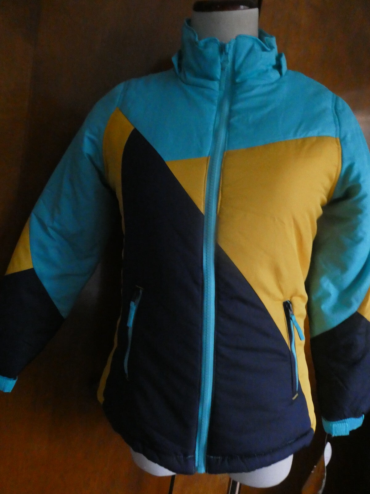 Mint Girl Winter Coat with Removable Hood Multicolor Girls Size Large (12-14)