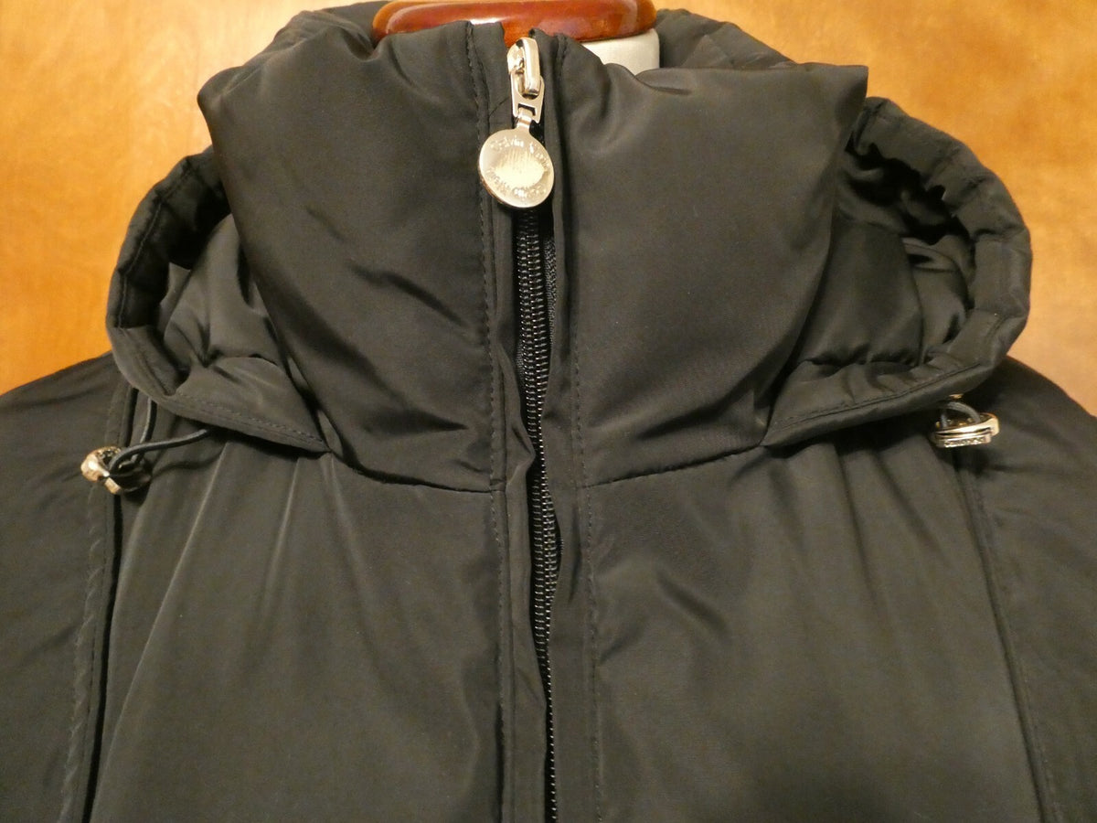 Calvin Klein Womens Duck Down Waterfowl Feathers Black Winter Hooded Coat Medium