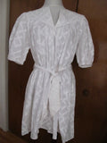 Catherine Malandrino Women's White Detailed Belted Dress 12 
