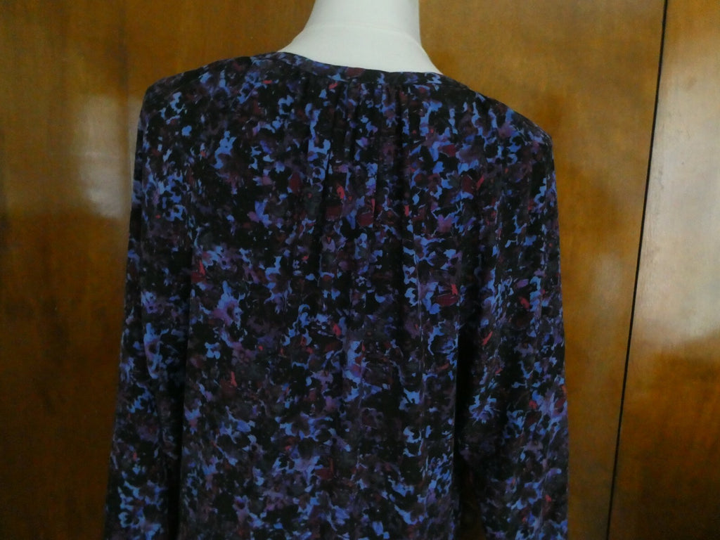 Rebecca Taylor multi-color lined detailed pleated 100% silk dress size 10