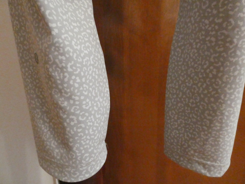 Lululemon Women Wunder Train High-Rise Crop 23" White/Gray Sz 14