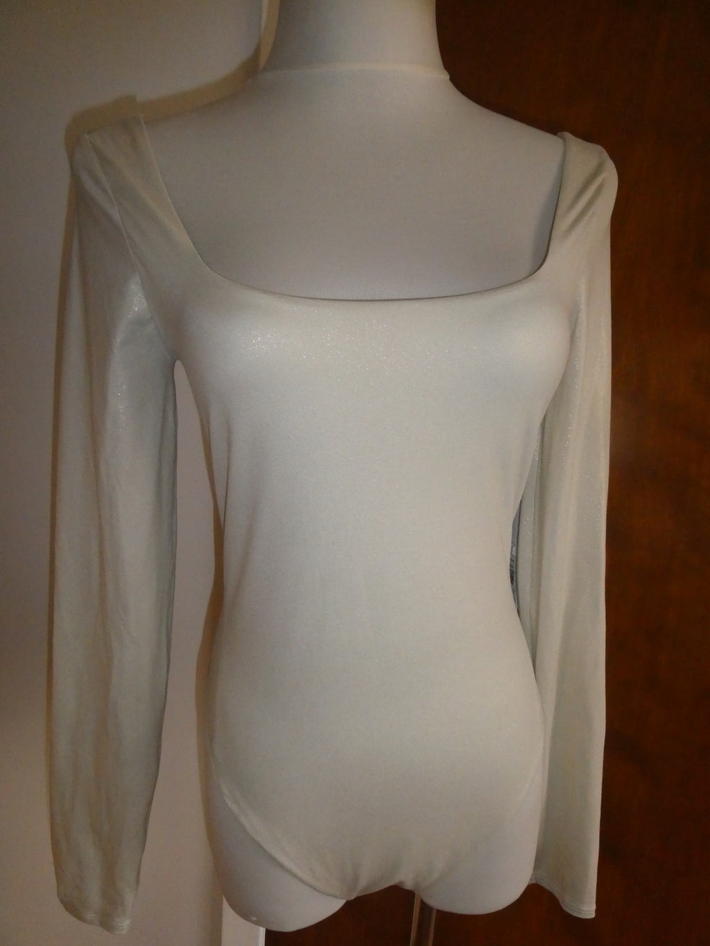 Lululemon Bodysuit Wundermost Nulu Long Sleeve Gray Soft with Subtle Shine Large