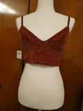 Free People Women Bralette Trust Floral Velour Adjustable Straps Bra Size Large