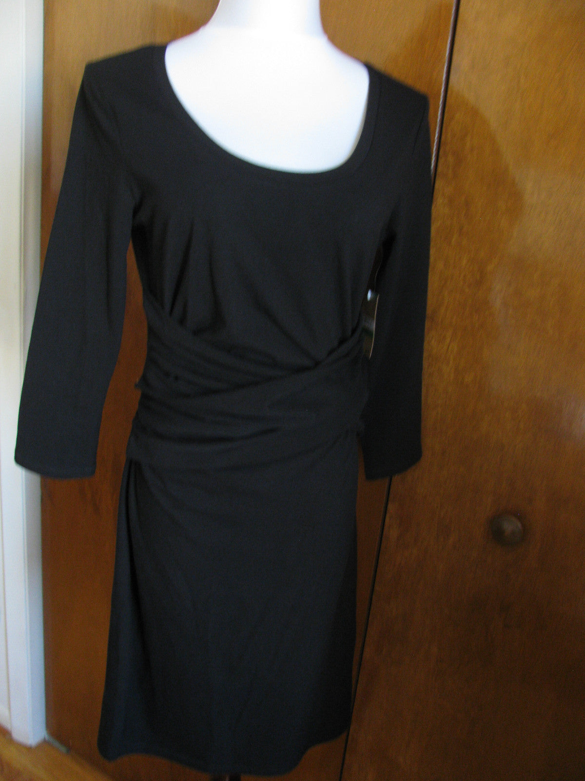 Rachel Roy Women’s Black Cotton Gathered Dress 