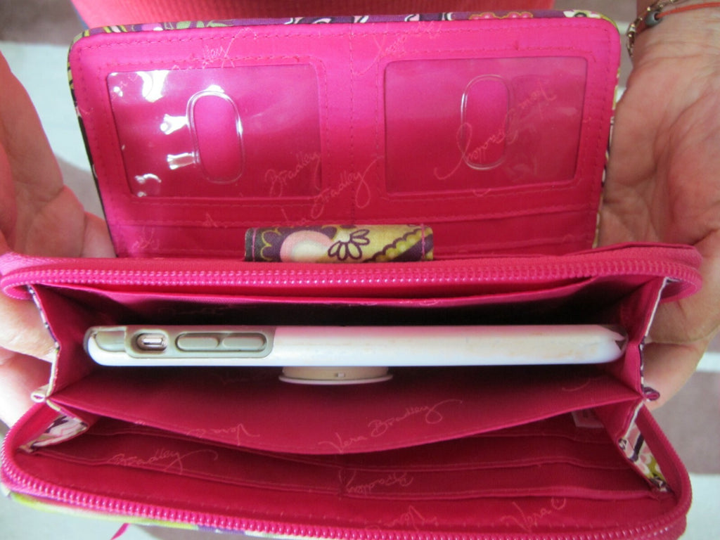 Vera Bradley Turn Lock Carry all wallet, clutch, multi color Wide 7.5” X Tall 5”