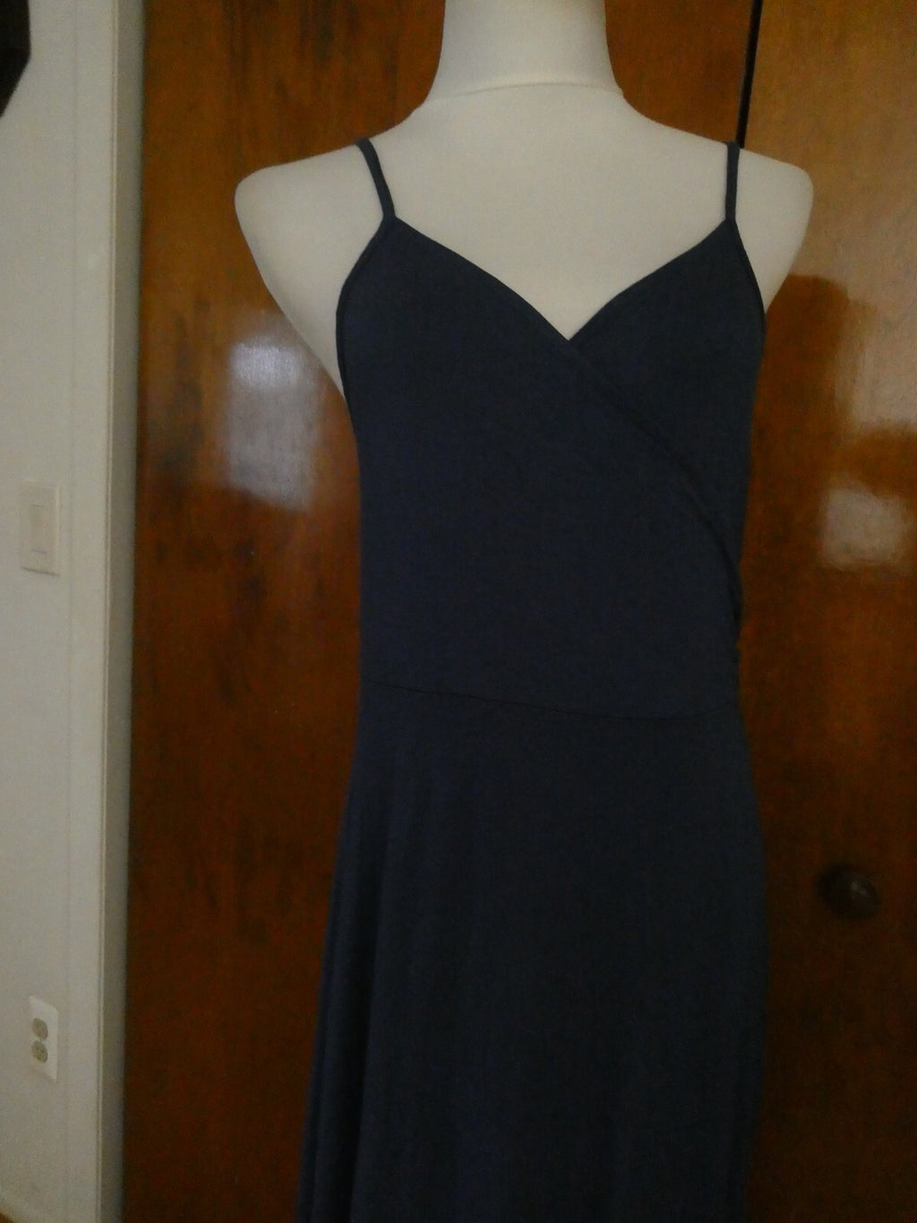 Gap Women's Navy Tie-Waist Midi Wrap Dress Size Large