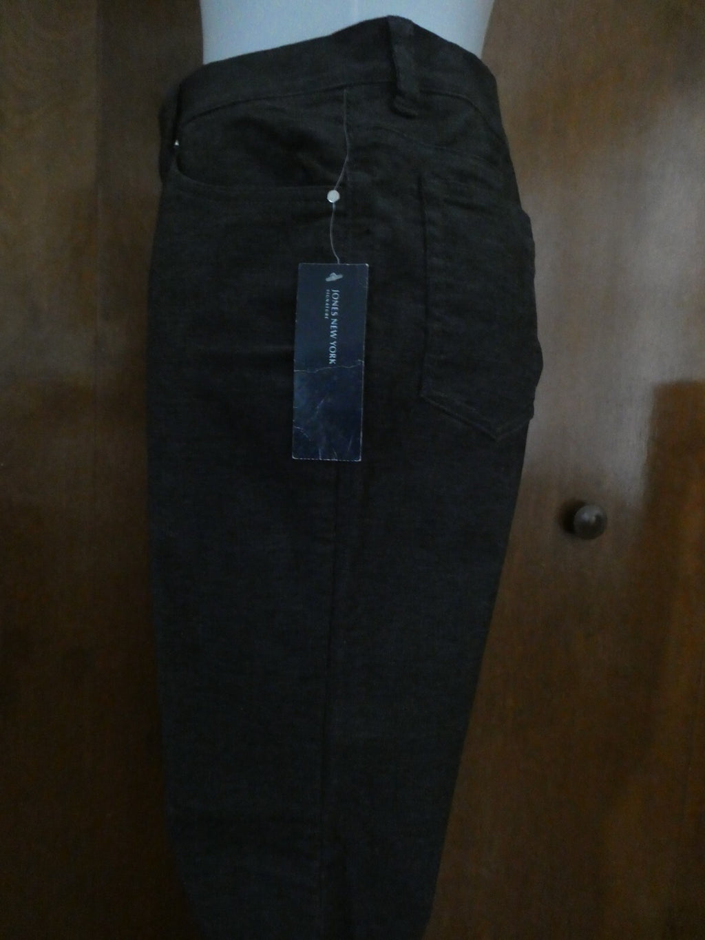Jones New York Signature women's cotton dark gray pants wide leg at bottom SZ 10