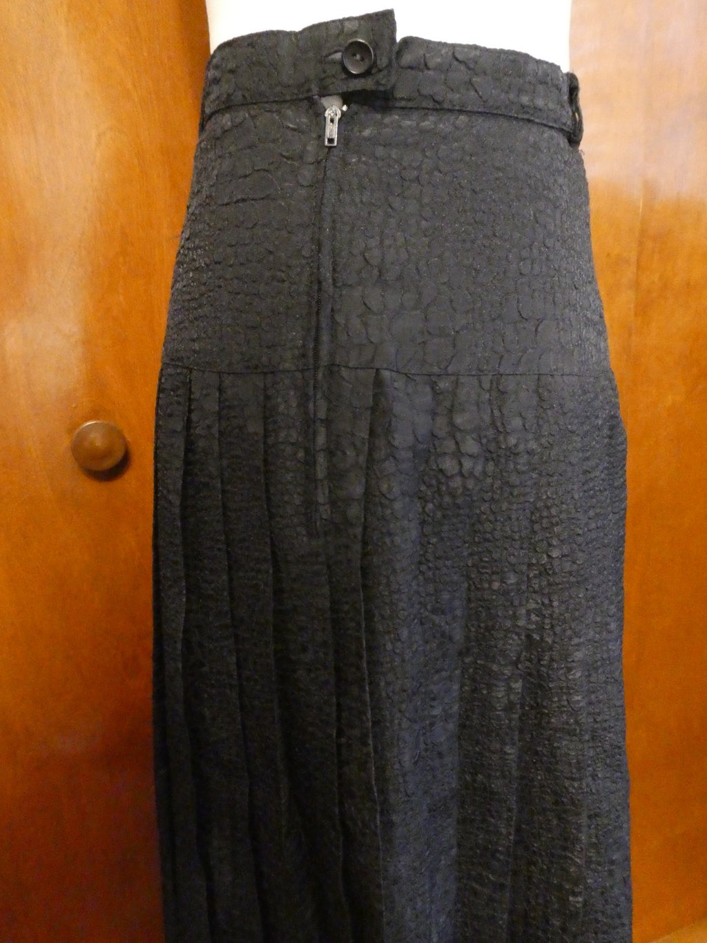 Vintage Baruch Women 2 Pc Suit Size 48 Leopard Jacket Black Pleated Lined Skirt