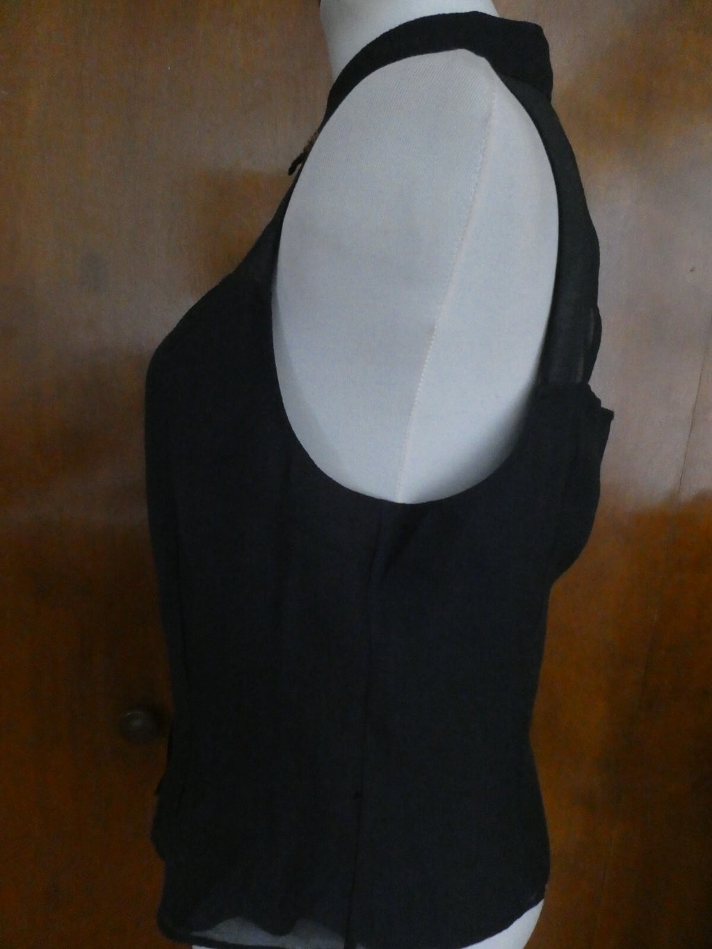 Rachel Roy black lined decorated embellished evening blouse sz 12 (fits size 10)