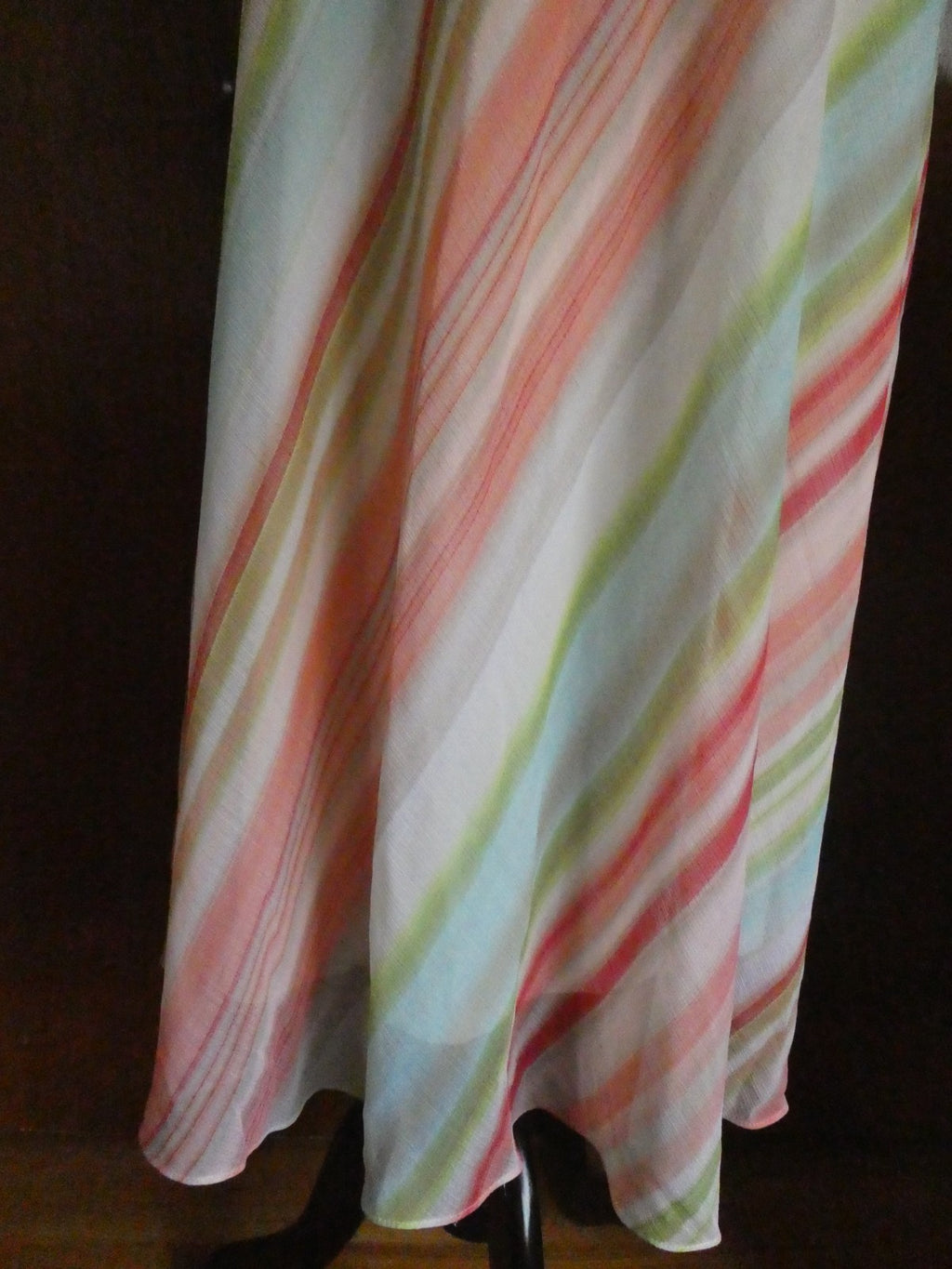 Chico’s Skirt Size 3, US XLarge Striped Maxi Long Lined Elastic Waist Side Slits