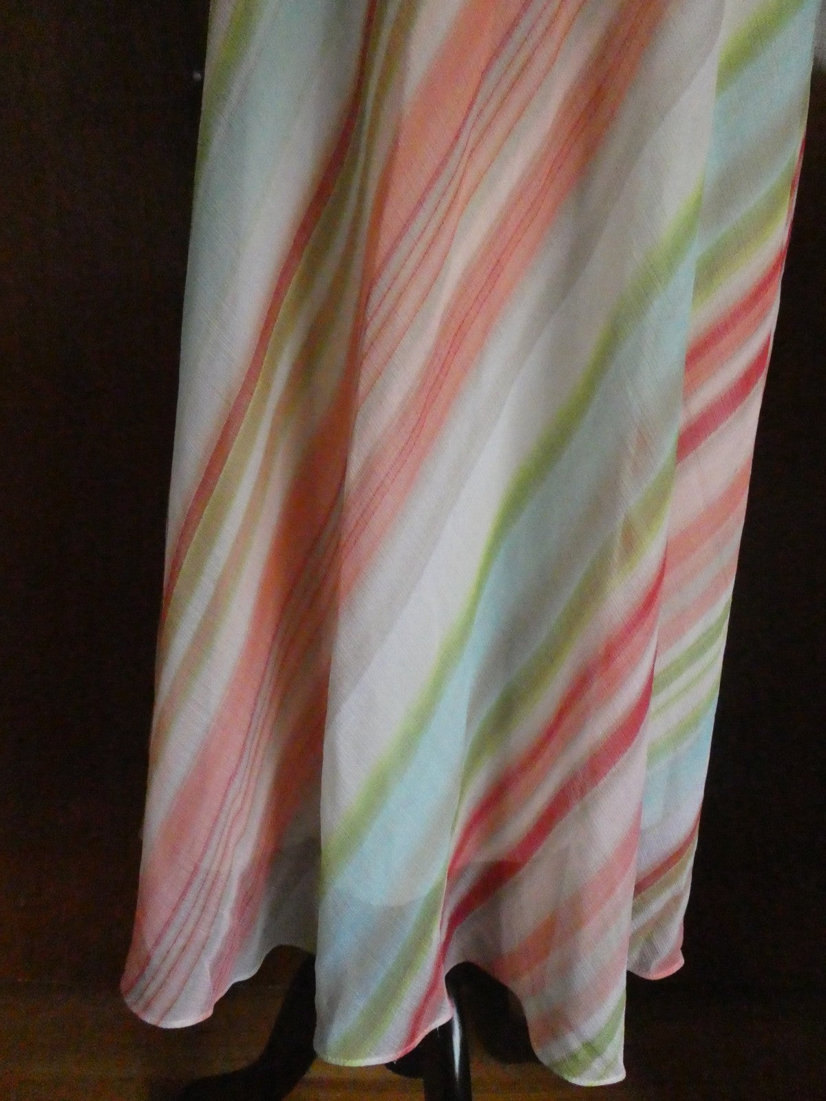 Chico’s Skirt Size 3, US XLarge Striped Maxi Long Lined Elastic Waist Side Slits