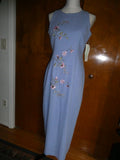 Ultra Dress New York  Lilac Linen Blend Embroidered Floral Maxi Dress Lined 10