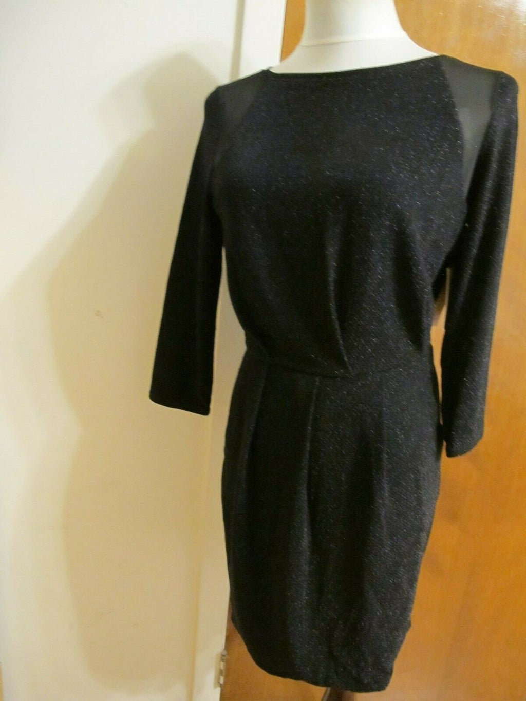 Rachel Roy women's stylish evening black mesh lined dress small